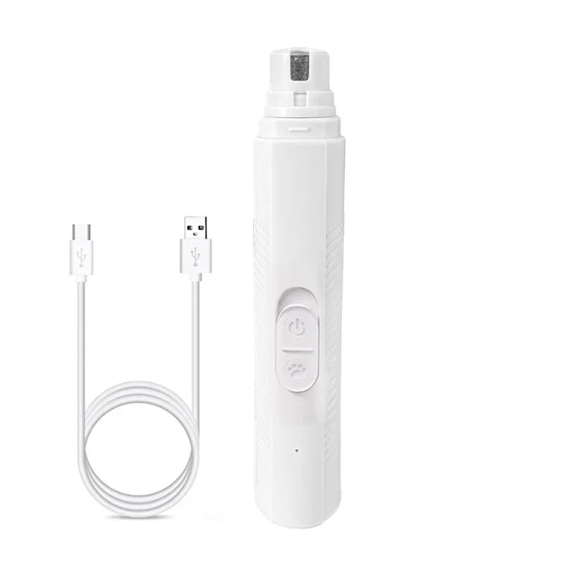USB Rechargeable Electric Pet Nail Grinder for Dogs & Cats – Quiet Motor with Diamond Grinding Wheel