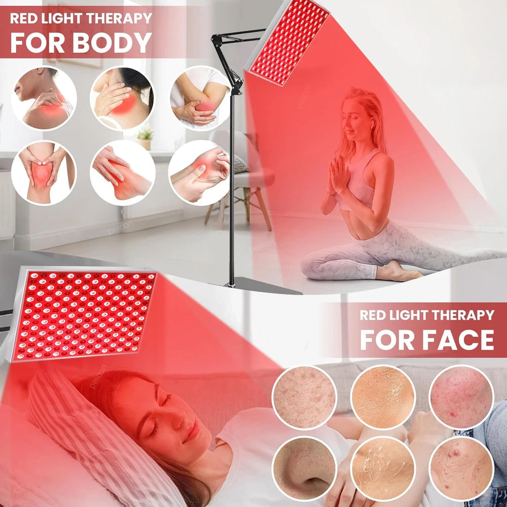 Red Light Therapy for Face Body 660nm 850nm Near Infrared Light Therapy Lamp Relief Pain Red Light Therapy Lamp for Home Salon