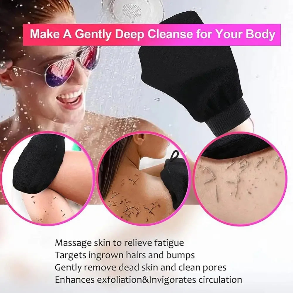 Durable Multi Color Exfoliating Scrub Glove Back Dead Skin Facial Massage Deep Cleansing Shower Towel
