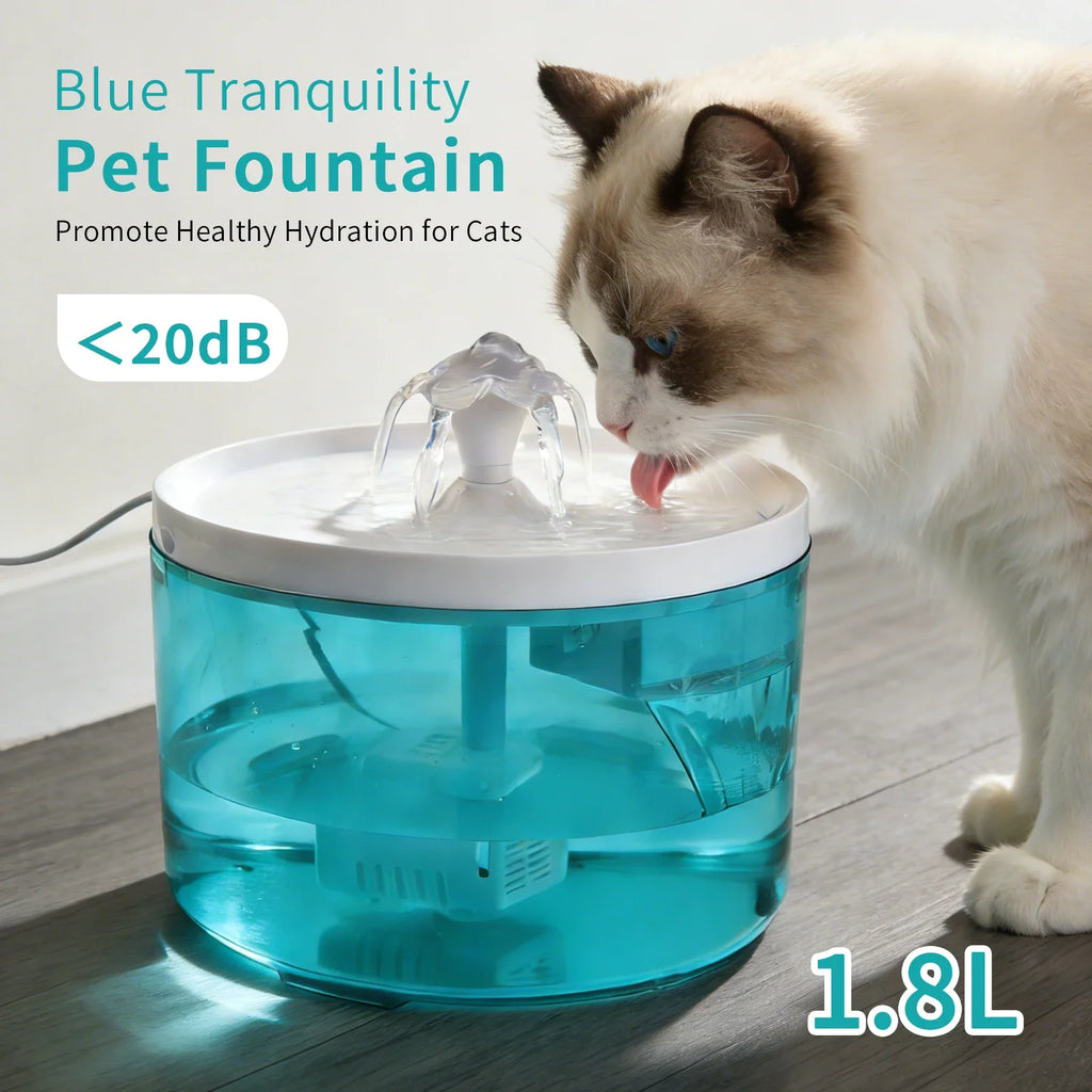 Cat Water Fountain 1.8L Recirculating Pet Water Dispenser USB Electric Silent Cat Drink Bowl Filter Dog Drinking Dispenser