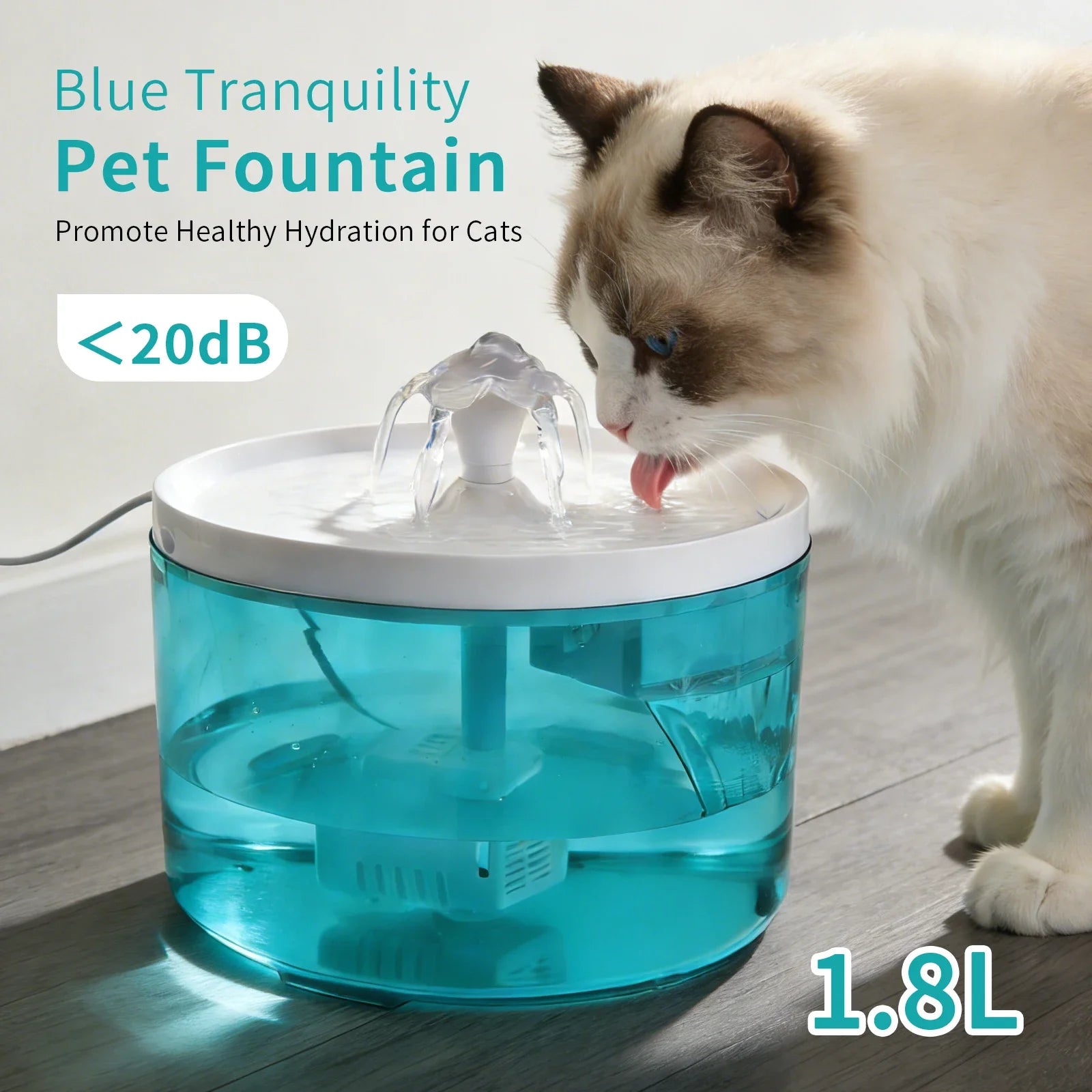 Cat Water Fountain 1.8L Recirculating Pet Water Dispenser USB Electric Silent Cat Drink Bowl Filter Dog Drinking Dispenser