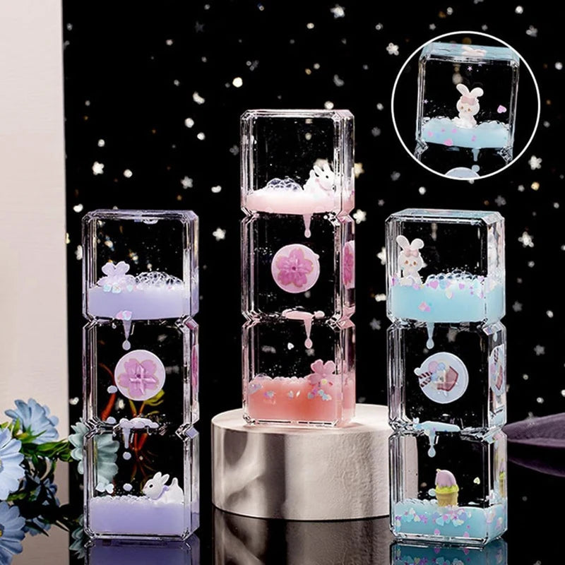 Mini Cartoons Liquid Hourglass, Hourglass For Kids, Cartoon Hourglass Toy, Office/Home Desktop Decoration