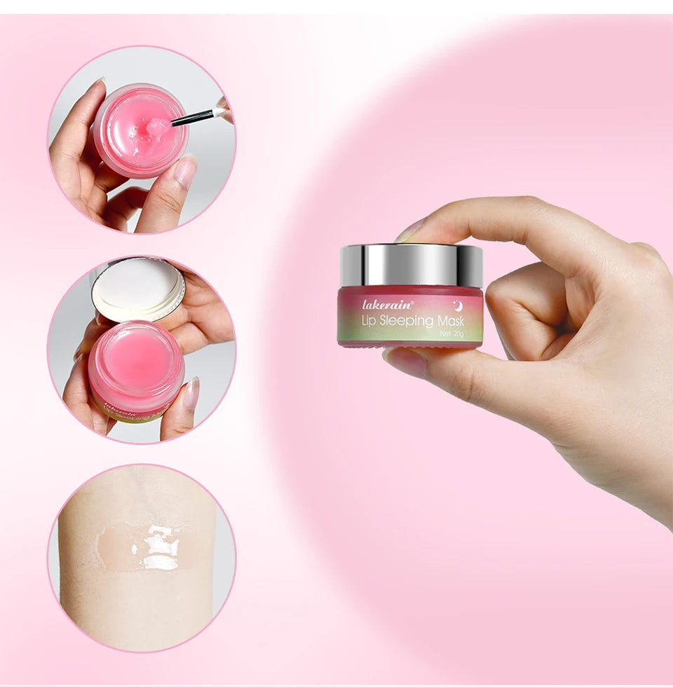 Lakerain Moisture & Collagen Booster Lip Sleeping Mask - Treatment to Restore, Hydrate & Plump Dry Chapped Lips