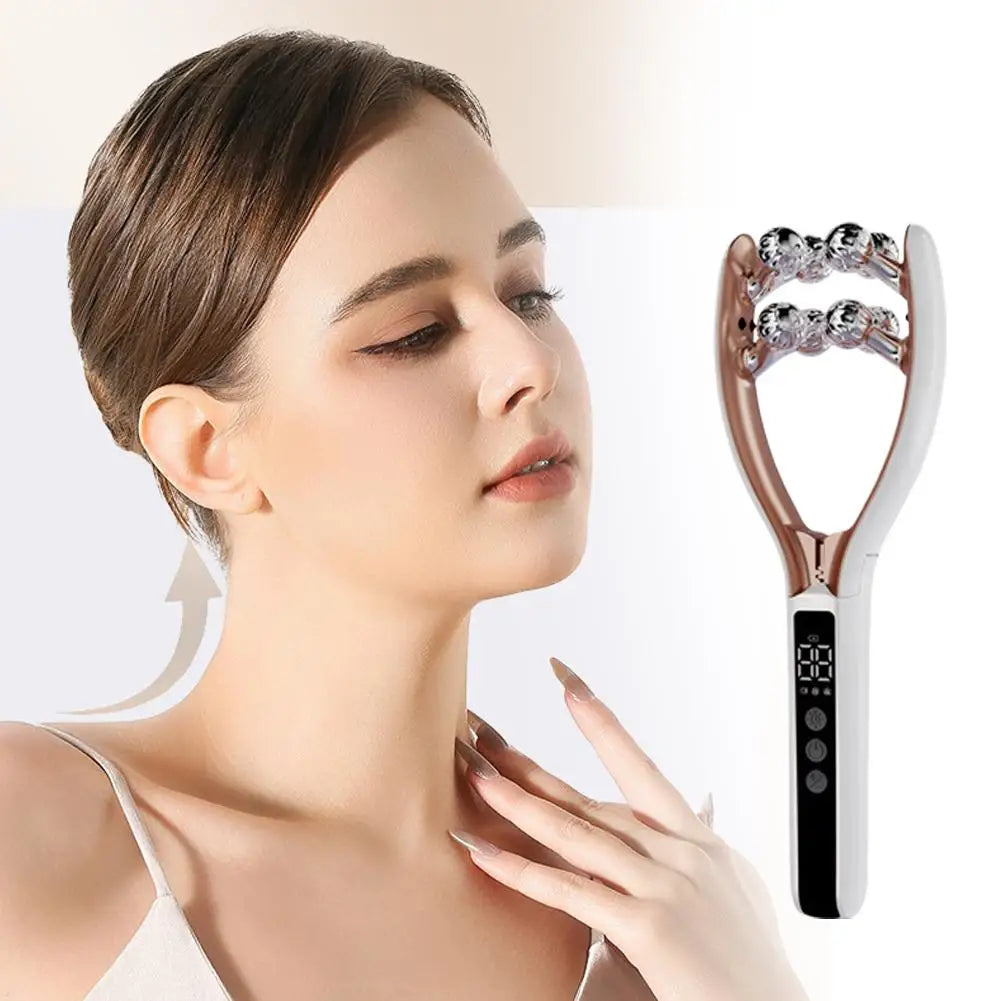 Intelligent Portable Face Slimming Instrument V-shaped Electric Lifting Roller Beauty Instrument Facial Neck Vibration Massager