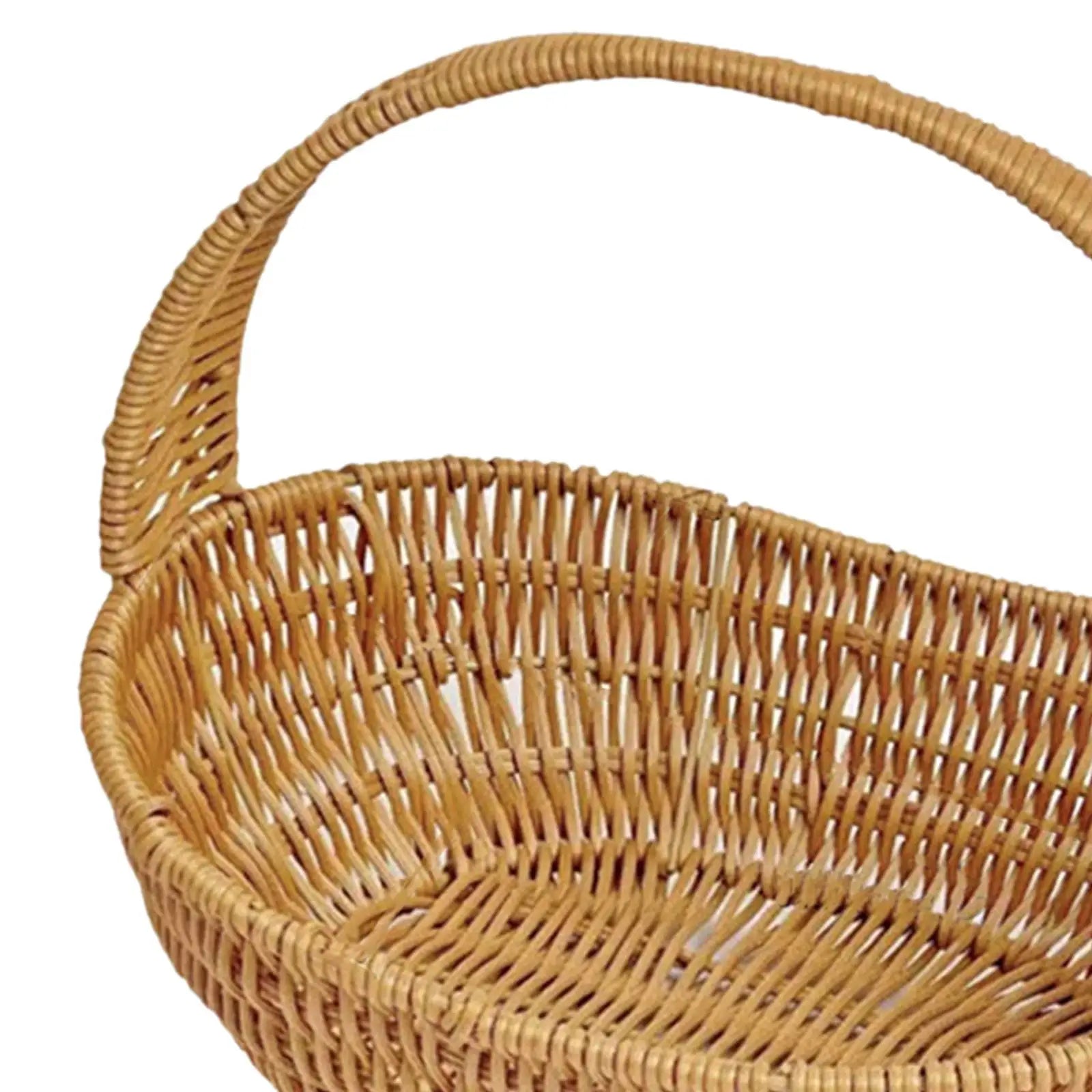 Storage Serving Basket Container Woven Grocery Baskets Picnic Basket Handwoven Storage Basket for Beach Shopping Hiking Kitchen