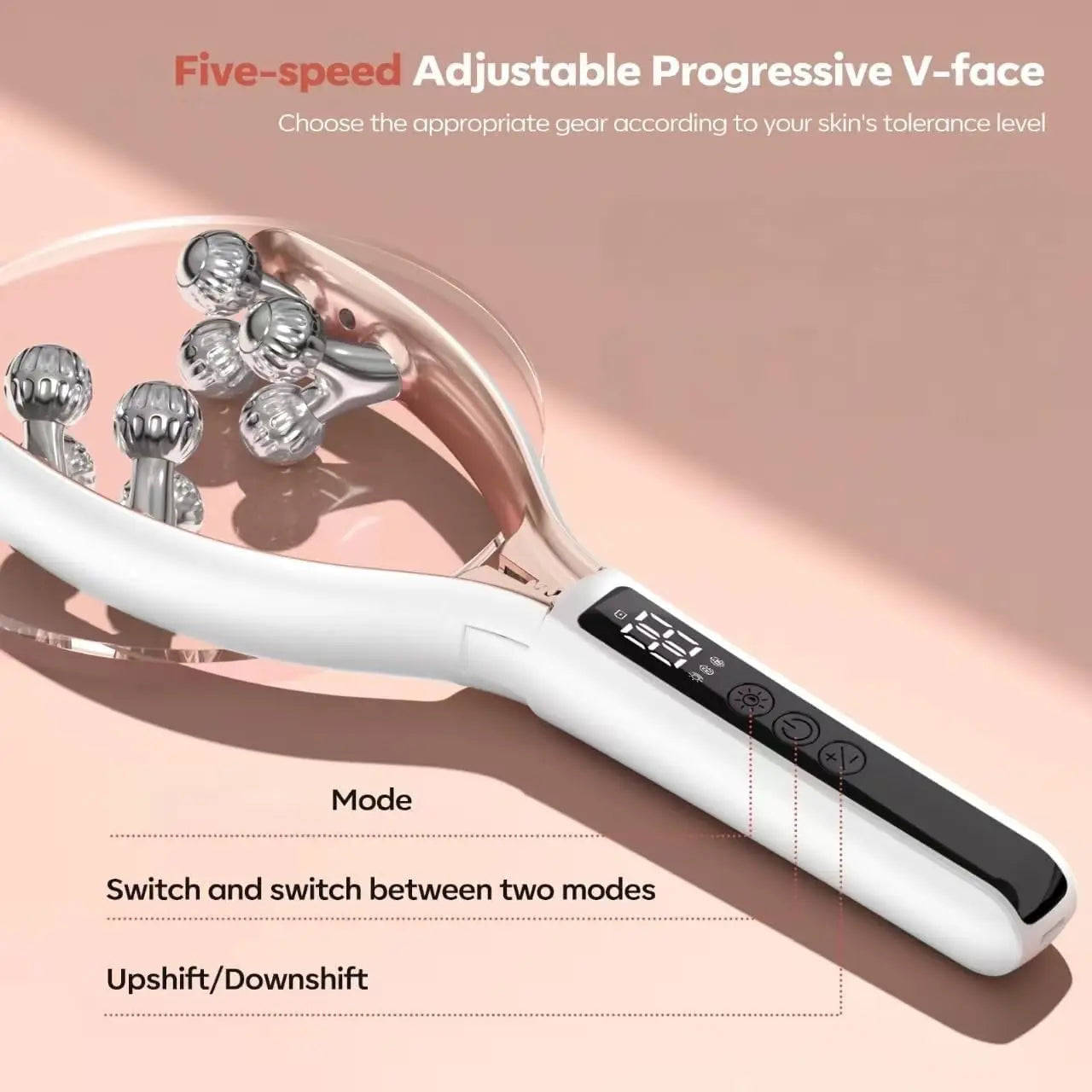 Facial Massager Microcurrent Facial Slimming Massager Slimming Massager for Face and Neck V‑Shape Lifting Roller Microcurrents