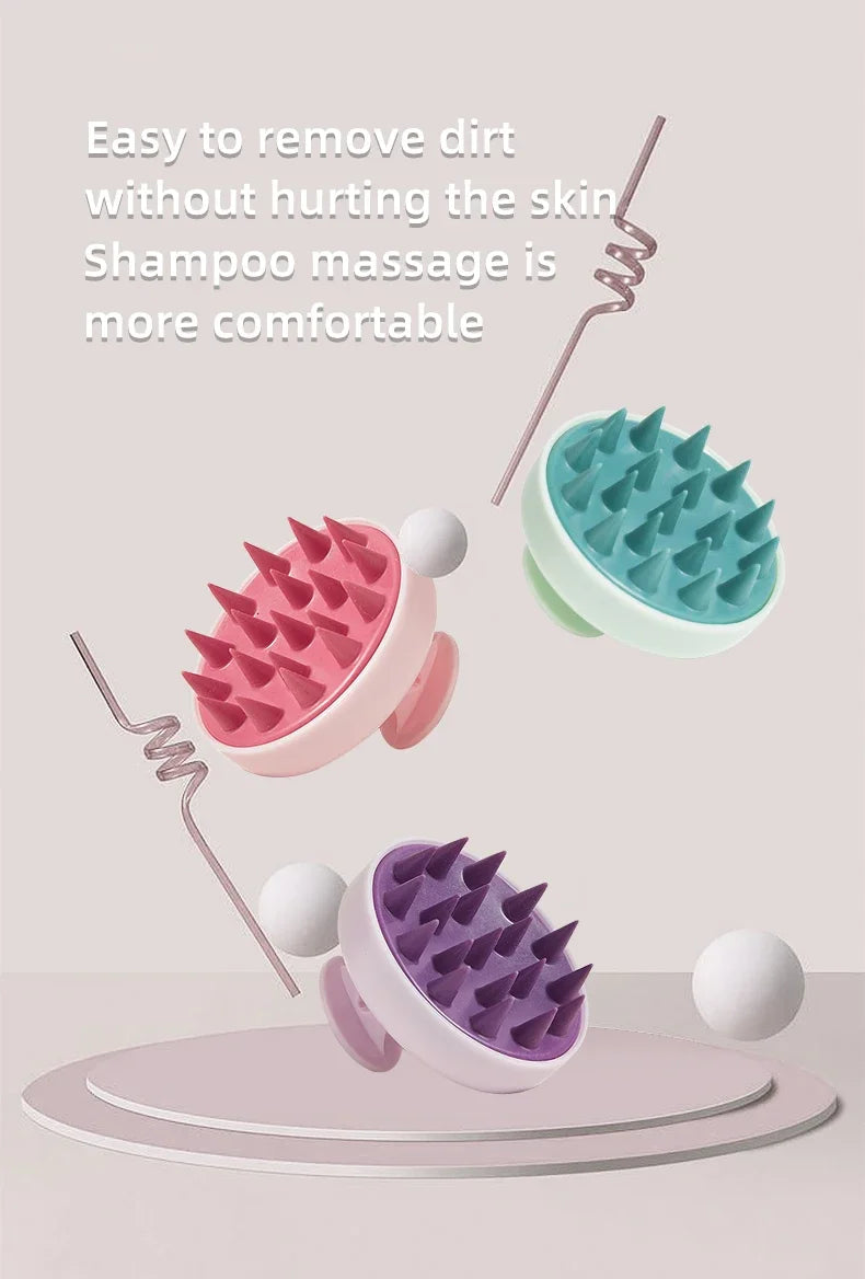 2-in-1 Silicone Scalp Massager & Shampoo Brush - Painless Hair Growth Stimulator for Shower, Gentle Head Spa Tool