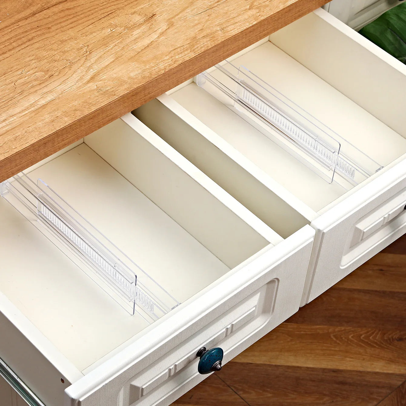 Drawer Dividers, 6Pack Adjustable Drawer Organizer, Clear Expandable Dresser Organizer for Clothes Kitchen Utensils Tableware Dr
