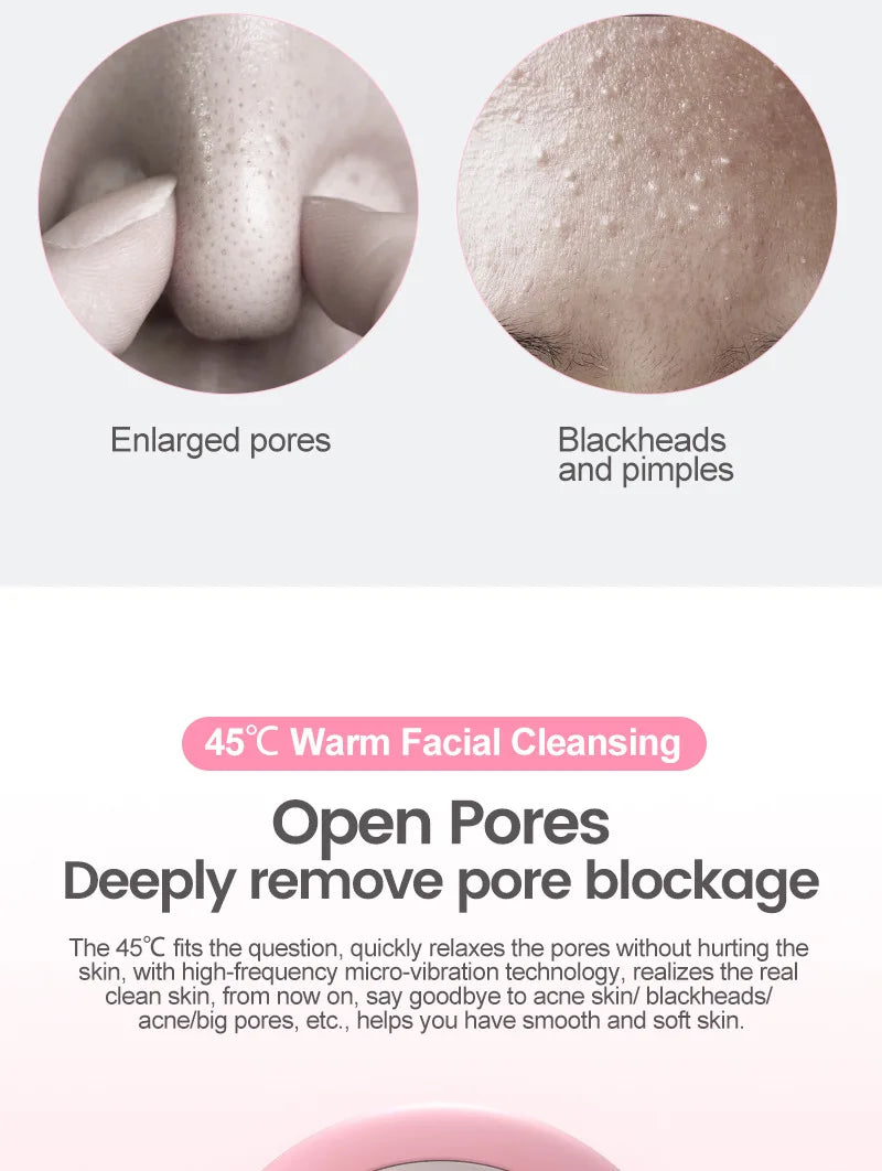 Sonic Facial Cleansing Brush Red Blue Light Electric Facial Cleanser Wash Machine Skin Pore Cleaner Mini Beauty Massager Brush