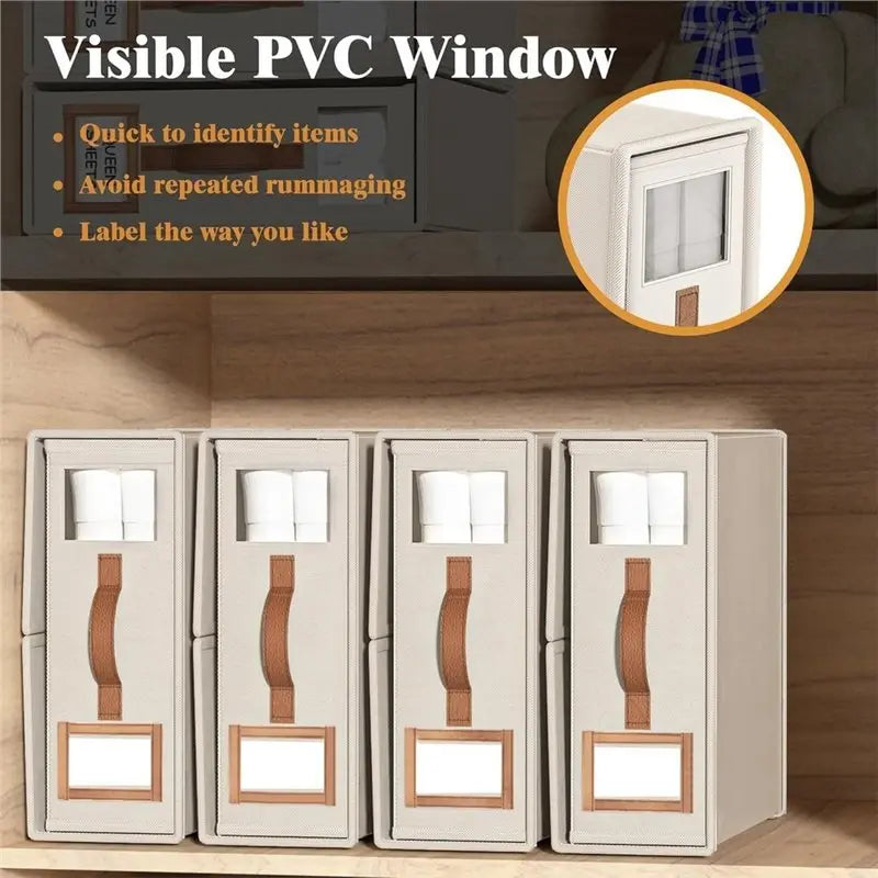 Fine Workmanship 1Set Closet Organizer Boxes Fabric Storage Bins Bed Sheet Organizers Foldable Storage Containers