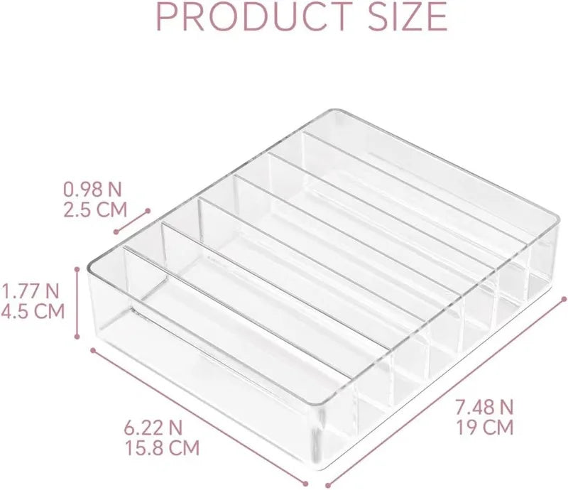 7 Grids Makeup Organizer Tray Storage for Eyeshadow Palette Lipstick Makeup Organizer for Drawer Countertop Cosmetics Storage