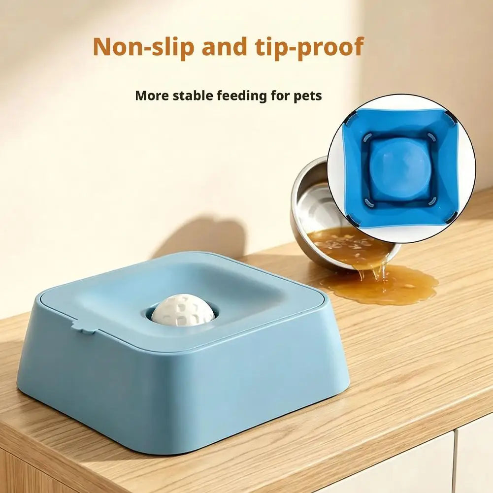 Dog Bowl Slow Feeder Dog Bowl for Liquid with Rolling Ball Interactive Lick Bowl Anti Slip for Wet Food Water Treat Lick Toy