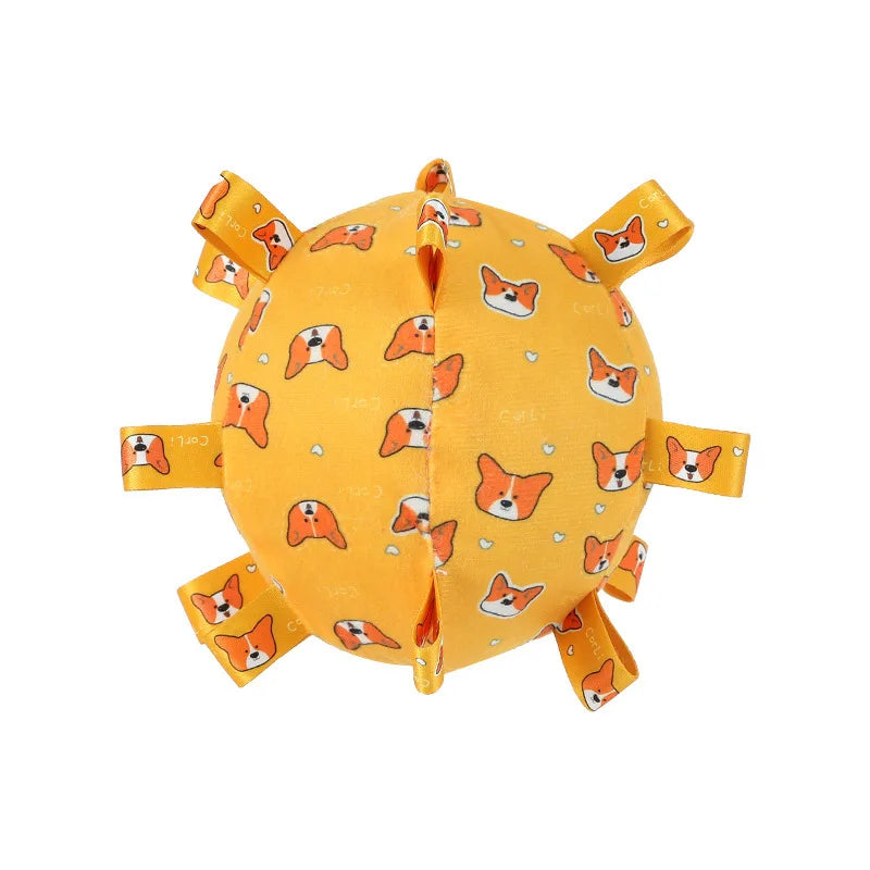 Interactive Ball Dog Toy for Aggressive Chewers Training Decompress Bite Resistant Plush Handle Dog Toys with Bells Pet Supplies