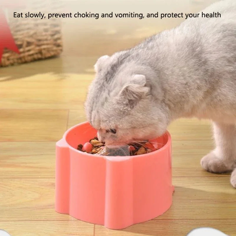 Slow Feeder Dog Cat Bowl, Anti-Choking & Neck Support Design - Puzzle Food Dish for Fast Eaters, Pet Supplies to Prevent Bloat