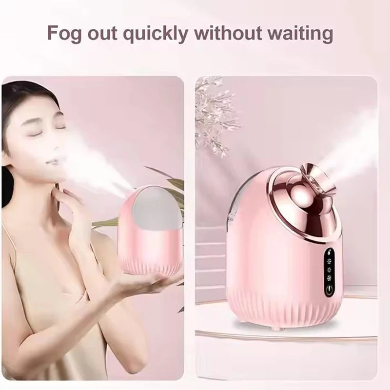 Face Steamer Nano Mist Sprayer Facial Steamer Cold & Hot Nebulizer Facial Sauna Humidifier For Pores Cleansing Moisturizing SPA