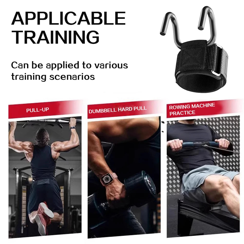 Gym Lifting Straps With Pull Up Hooks Thicken Cotton Adjustables Wrist Straps For Enhanced Grip Support For Men Women
