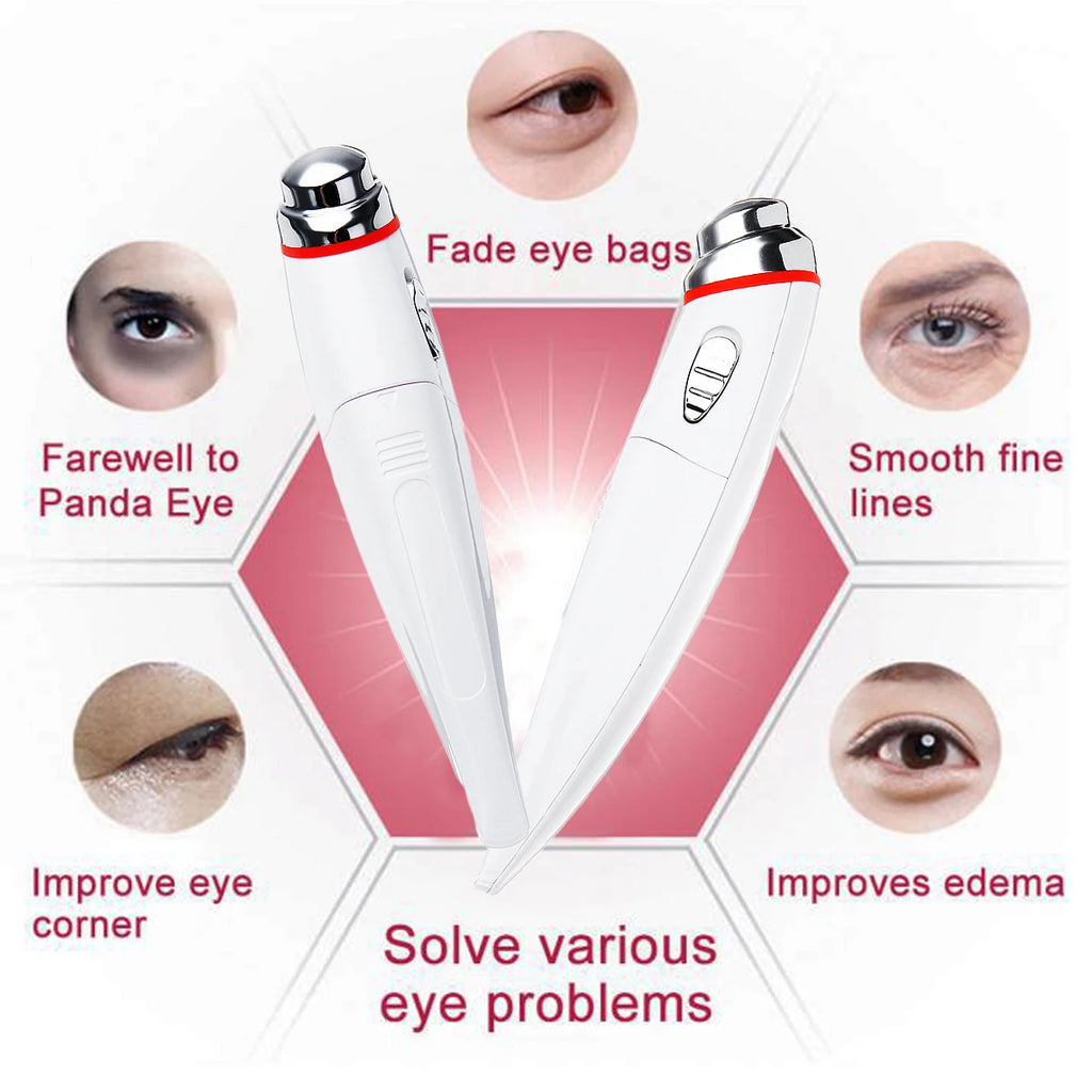 Electric Sonic Eye Massage Anti Wrinkle Vibration Therapy Dark Circle Removal Face Massager Wand Anti-aging Pen Care Machine