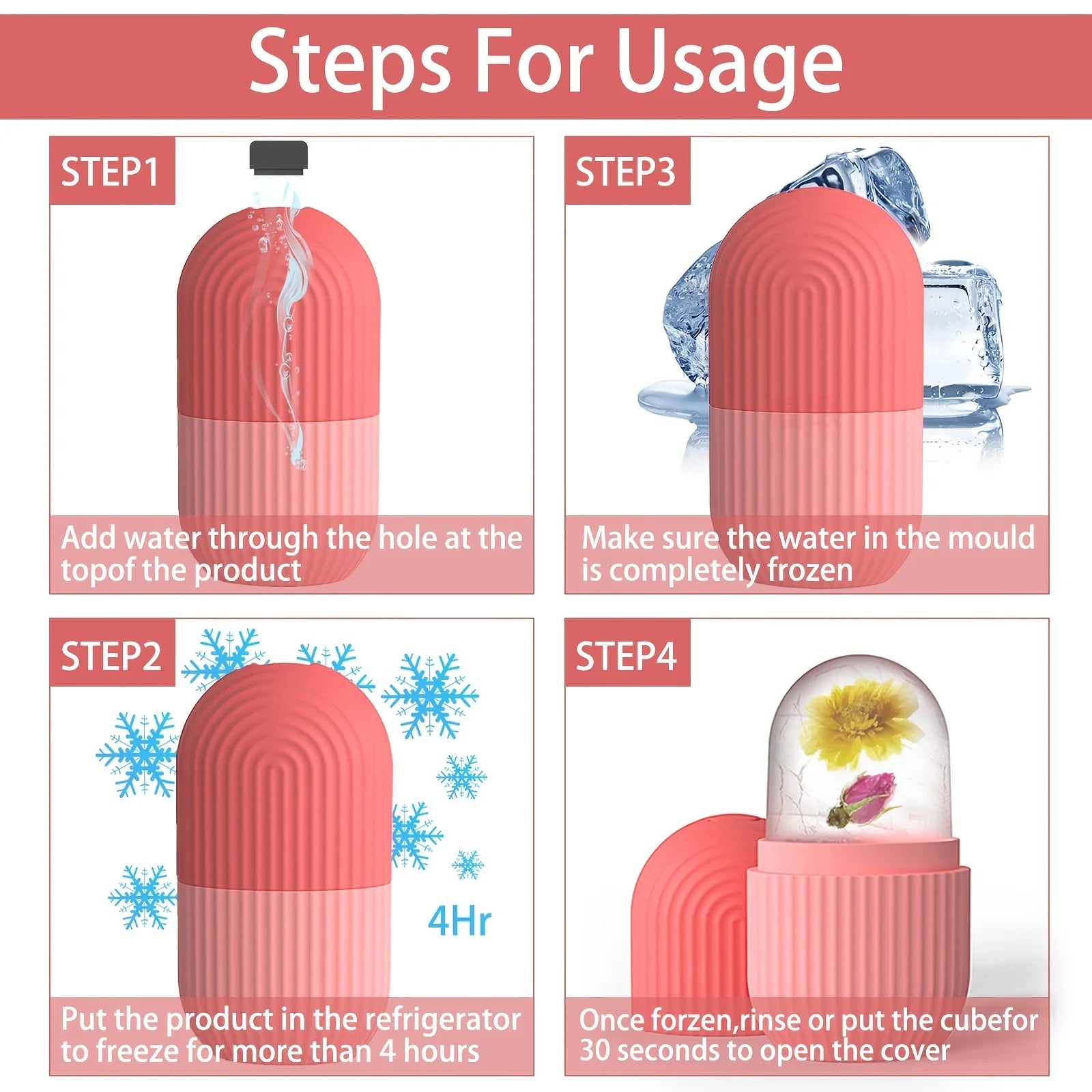 Ice Face Roller Stainless Steel Face Roller Gua Sha Tool,Facial Ice Roller Mold for Face Eye Skincare Tools Lifting Contouring