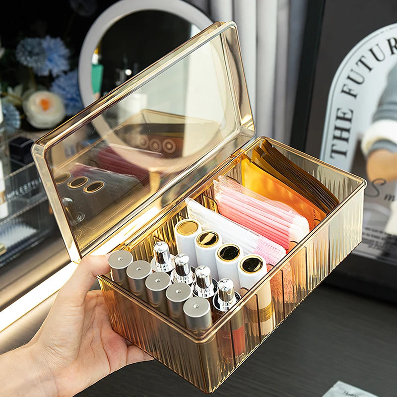 Eyelash Storage Box with Lid Desktop Cosmetics Organization Tool Acrylic Transparent Case Holder Exclusively For Makeup Supplies