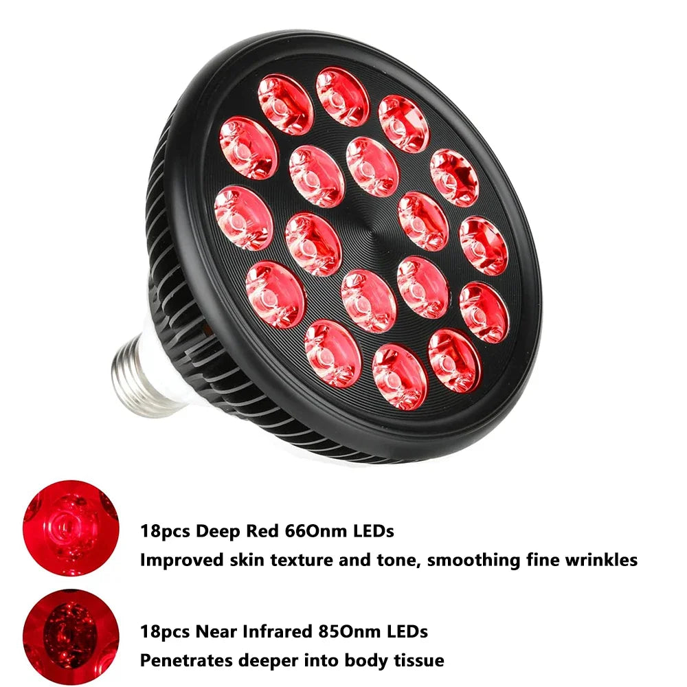 Red Light Therapy Lamp 54W 660nm&850nm Infrared Light Therapy Device for Face,Muscle Joint Pain Relief Skin Health Tools E26/E27