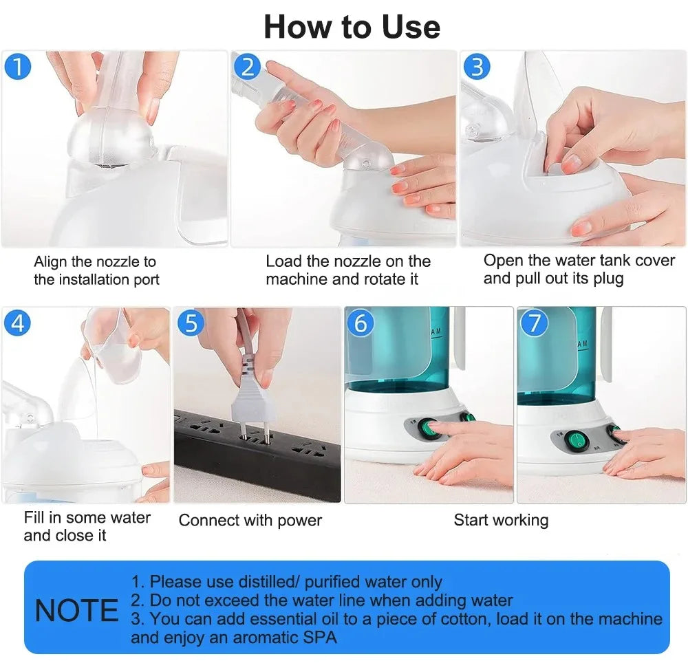 Hot Mist Face Spray Portable Facial Steame for Face Moisturizer Evaporator Professional Ionic Facial Steamer