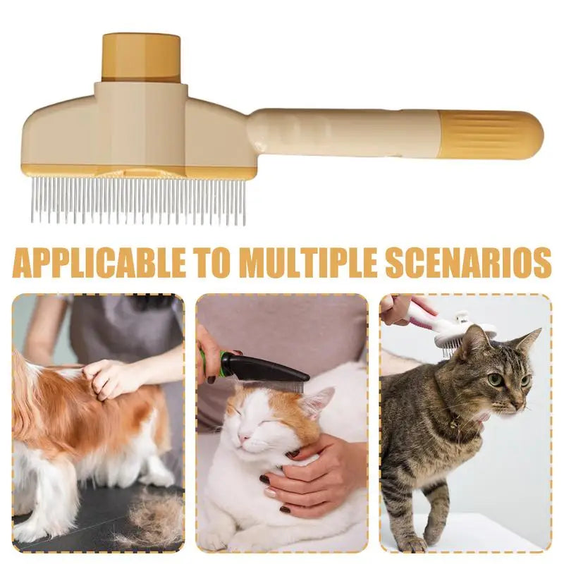 Multifunctional Dog And Cat Slicker Comb Self-Cleaning Hair Removal Brush For Pets Shedding, Grooming Brush To Remove Knots