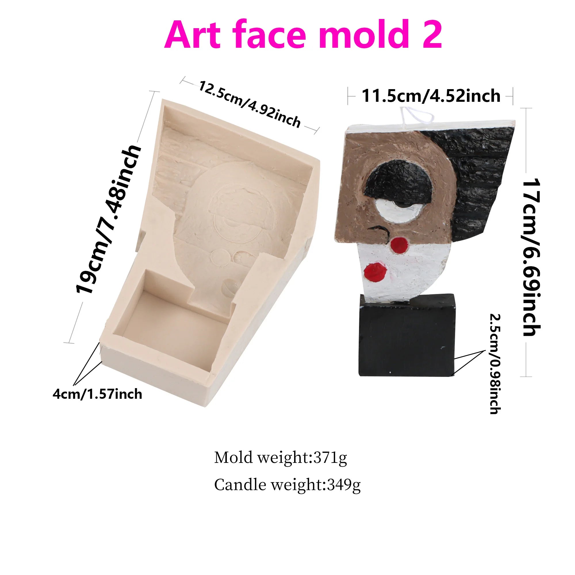 Handrafted Stone Face Candle Mold Abstract Sculpture Kiss Lover Vagan 3D Human Face Resin Tool Abstract Big Kiss Face Home Decor