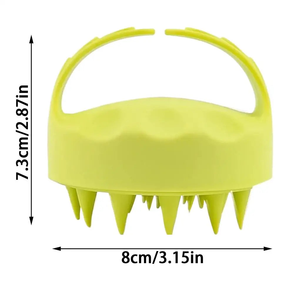 Silicone Scalp Scrubber Hair Scalp Shampoo Brush Head Cleansing Massager For Men Women Bath Brush Wet & Dry For Scalp Care