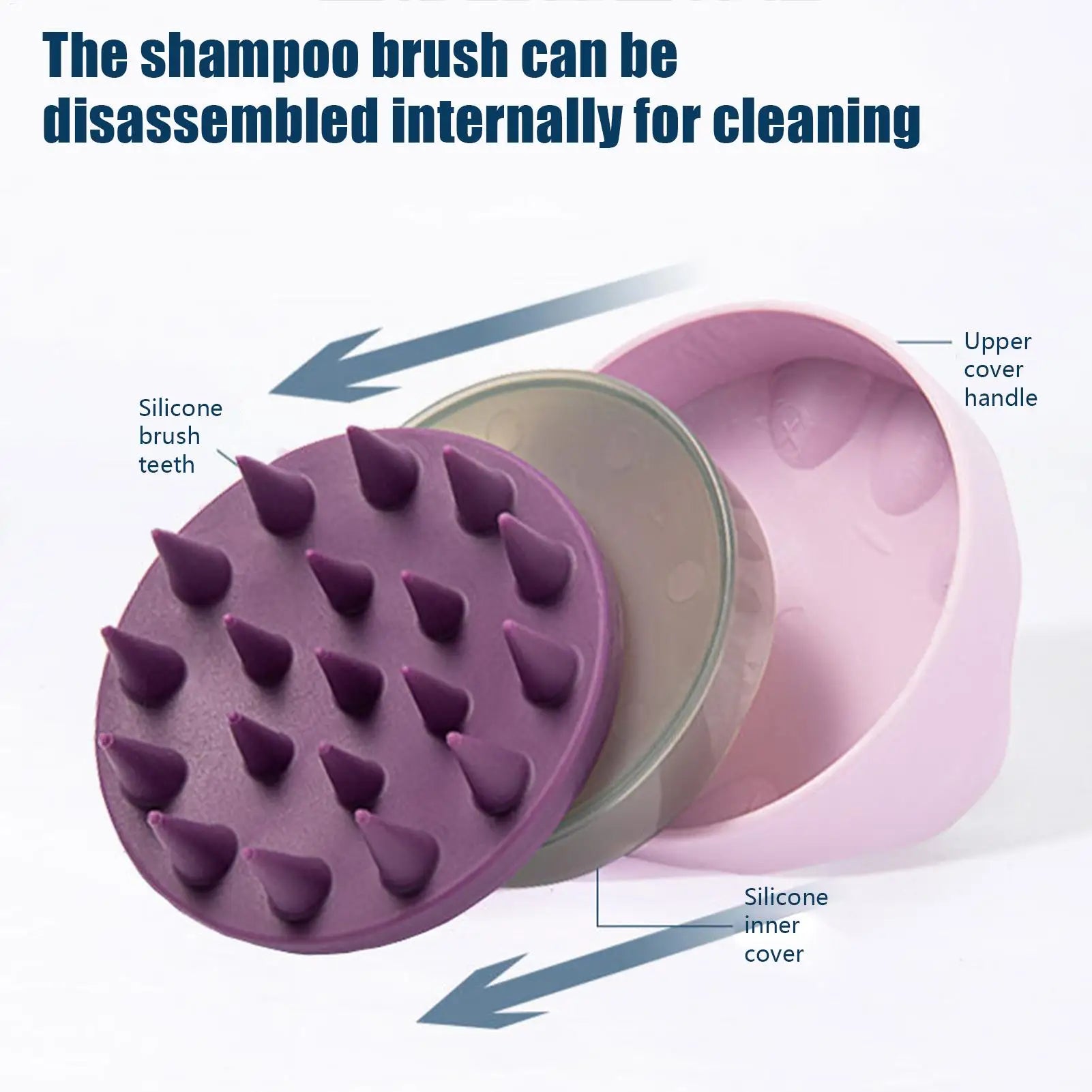 Silicone Scalp Scrubber Hair Scalp Shampoo Brush Head Cleansing Massager For Men Women Bath Brush Wet & Dry For Scalp Care