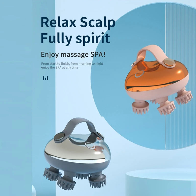 Electric Scalp Massager Rechargeable Head Massager Scalp Stress Relax Waterproof Handheld Hair Scalp Scratcher B Durable