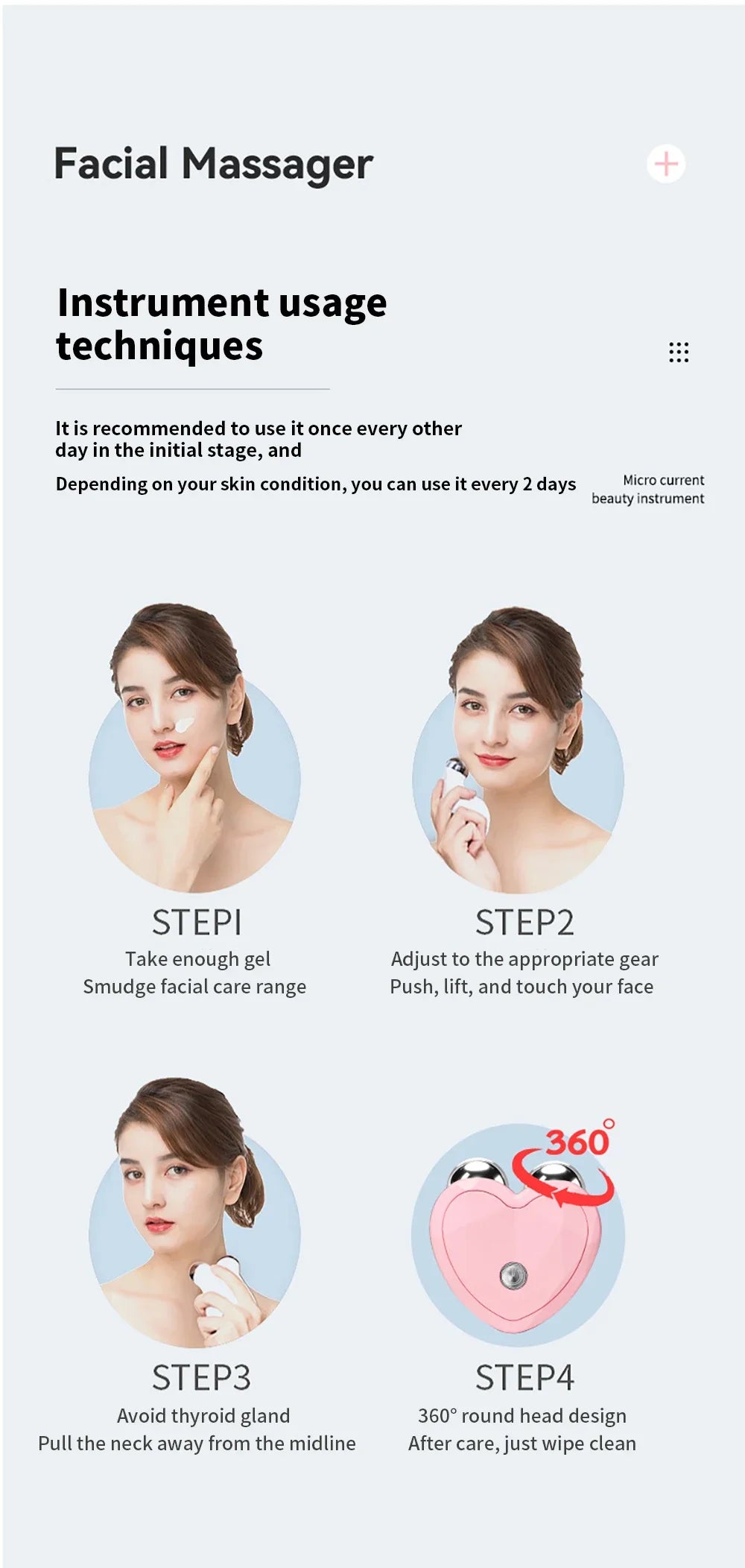 Face Lifting Machine Facial Microcurrent Roller Massager Skin Tightening Rejuvenation Anti Wrinkle Firming Vibration Beauty Care