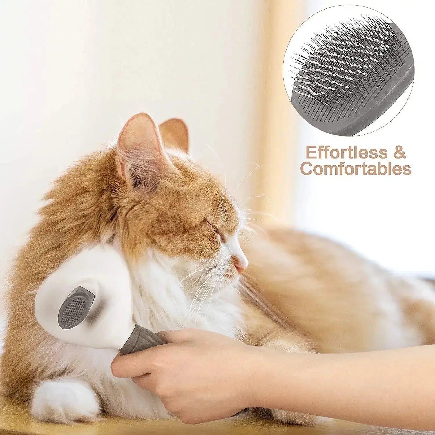 Self Cleaning Slicker Brush Pet Hair Remover Comb for Long Haired Cats Dogs Remove Loose Floating Fur Grooming Brush Pet Supply