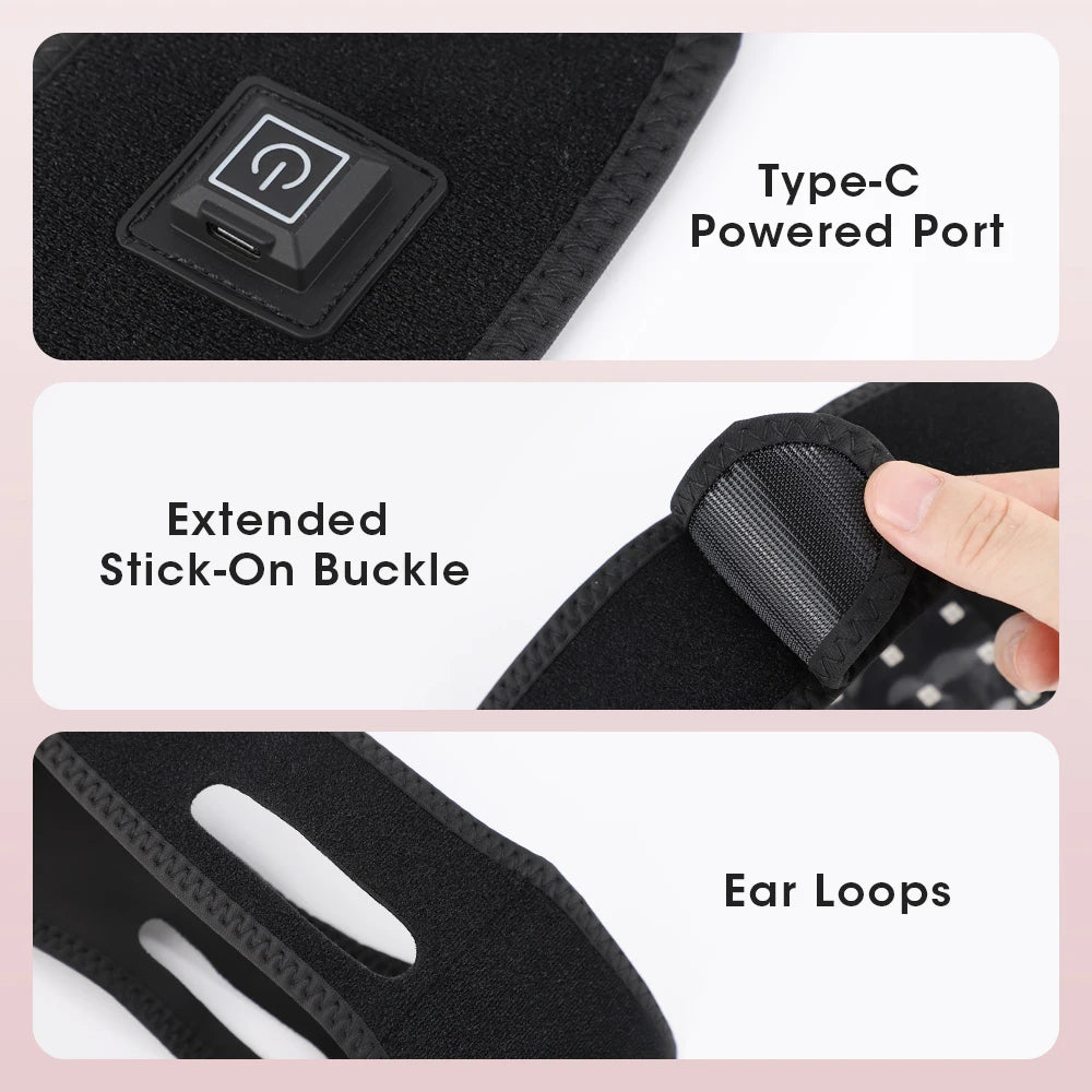 LED Beauty Device 660nm 850nm Neck V-Contour Care Warm Massage Skin Care Tool