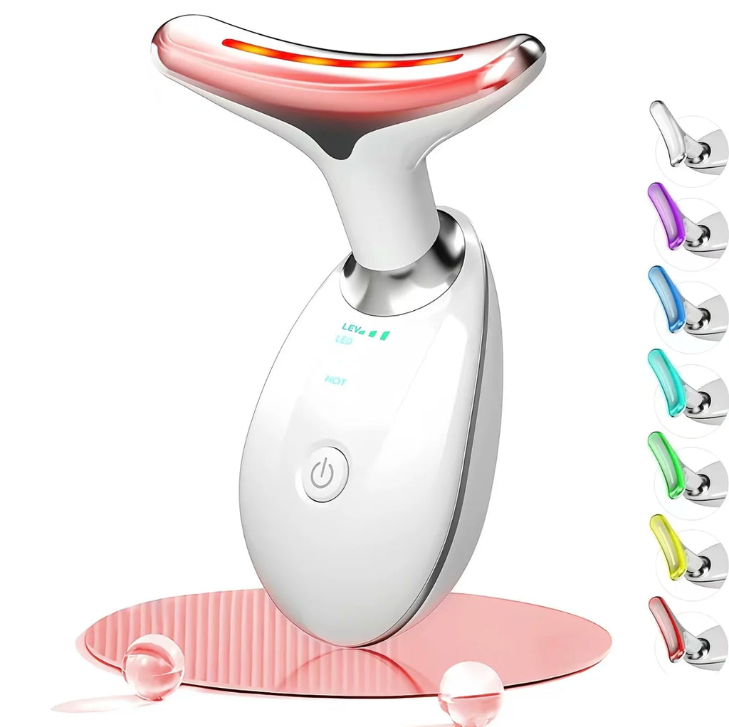 7 Color Neck Face Lifter Ems Neck Face Lifting Massager Skin Tighten Device Led Photon Therapy Anti Wrinkle Double Chin Remover
