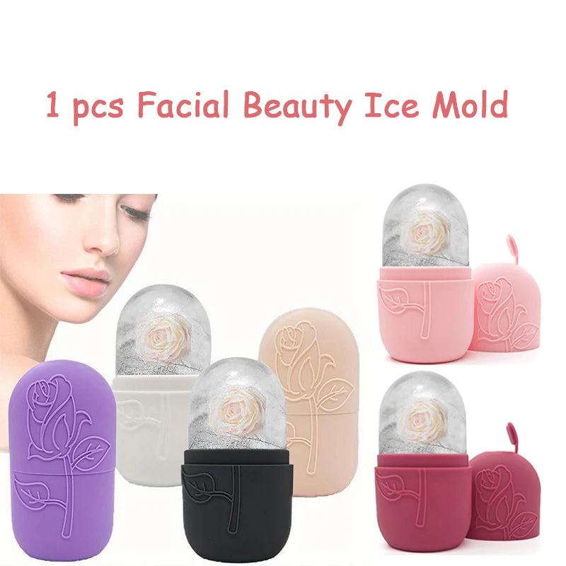 Reusable Ice Roller For Face And Eye Facial Beauty Ice Roller Skin Care Tools Ice Facial Cube Silicone Ice Mold Beauty Cooling