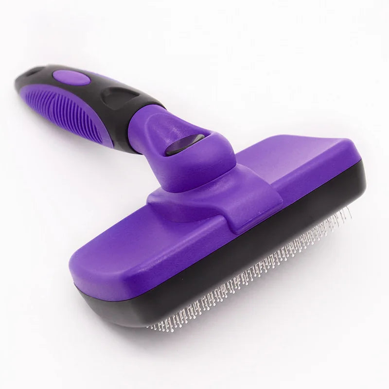 Pet Hair Remover Brush Self Cleaning Slicker Brush for Dogs Cats Grooming Dematting Comb One-Click Hair Removal