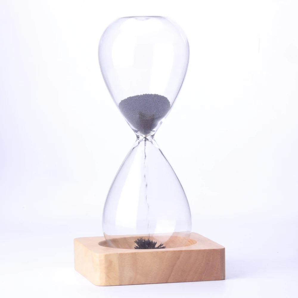 Magnetic Hourglass With Base Magnetic Suction For Reading Work Home Decoration Black Funnel Timer Simple And High-End Hourglass
