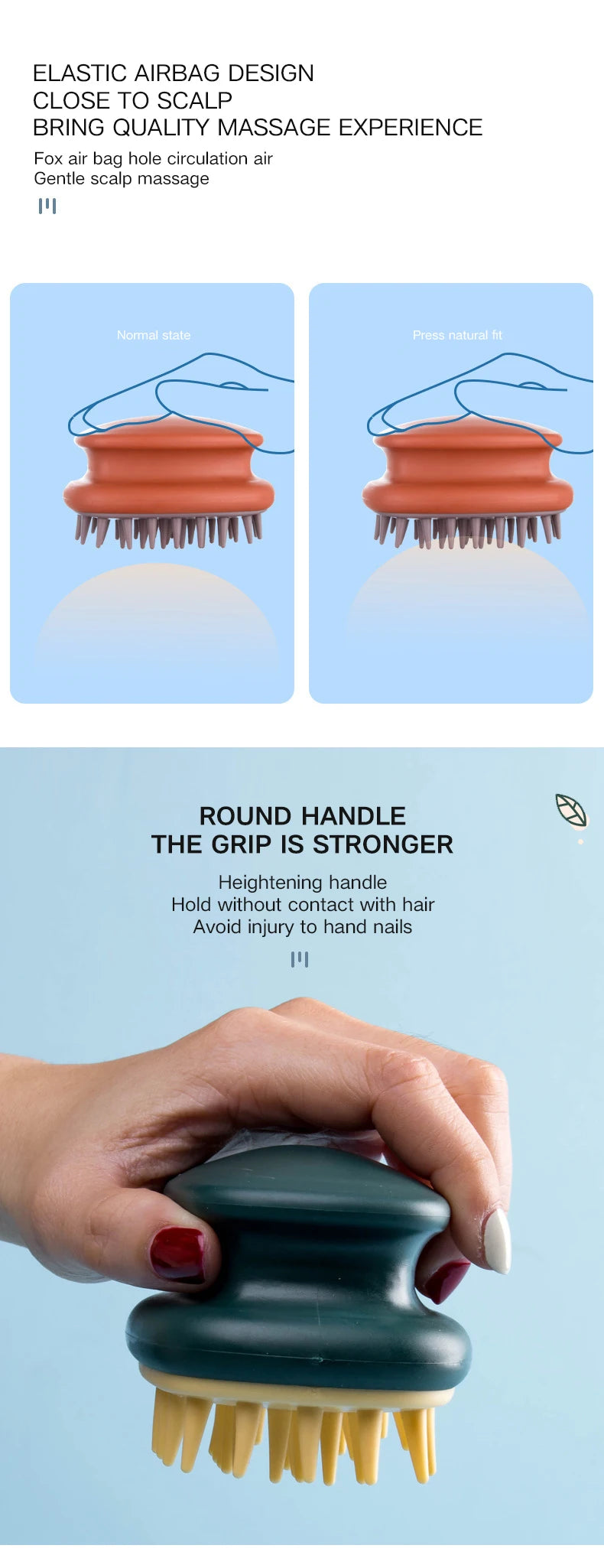 Silicone Hair Washing Brush Massage Brush Adult Hair Washing Tool Shampoo Comb Head Brush Scalp Scratcher Shampoo Brush