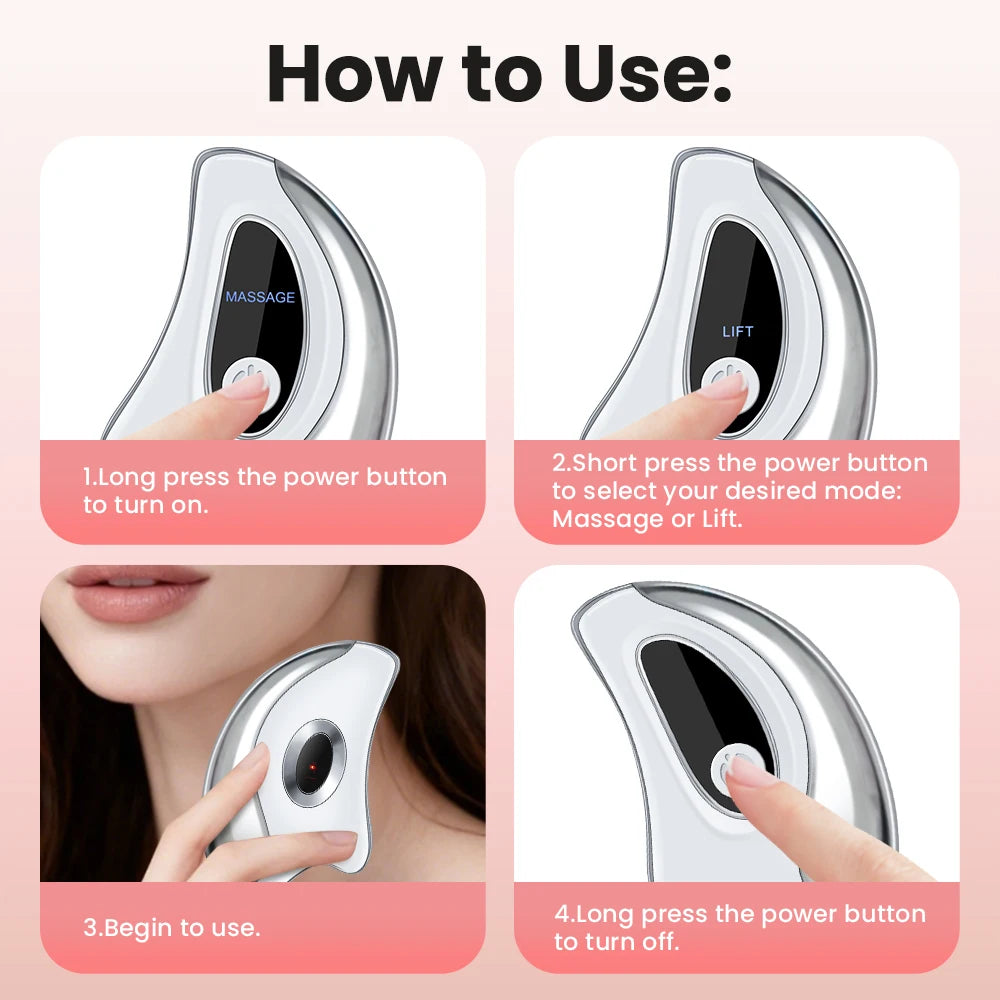 Electric GuaSha Face Hot Compress Vibration Massager Facial Lifting Double Chin Remove Guasha Board Scraping Neck Lift Machine