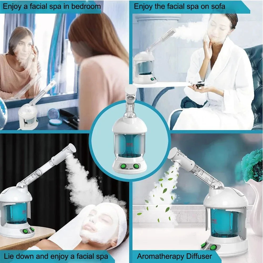 Hot Mist Face Spray Portable Facial Steame for Face Moisturizer Evaporator Professional Ionic Facial Steamer