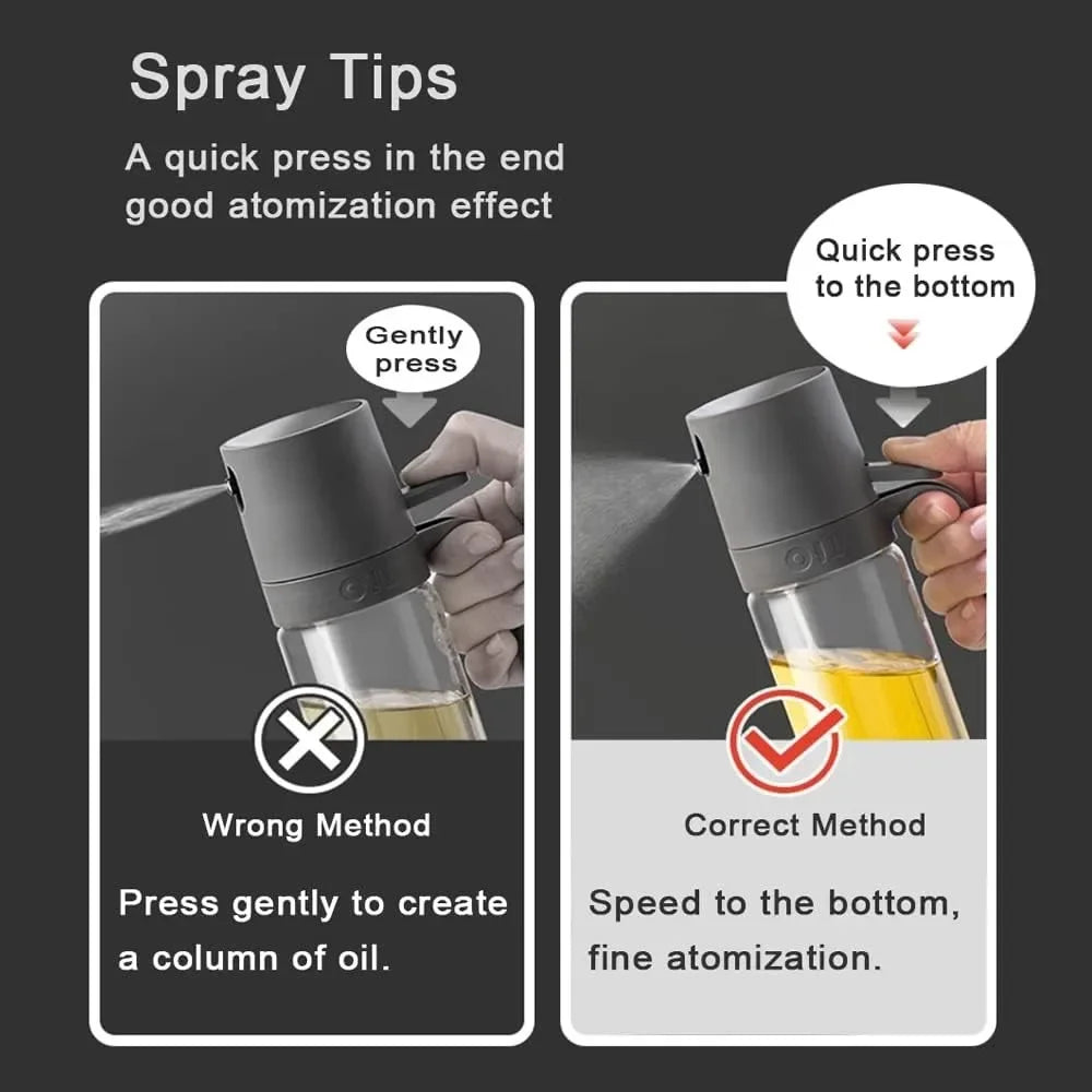 Kitchen Gadgets Oil Sprayer for Cooking 8.5oz Glass Oil Spray Bottle Cooking Oil Sprayer Olive Oil Sprayer Oil Dispenser
