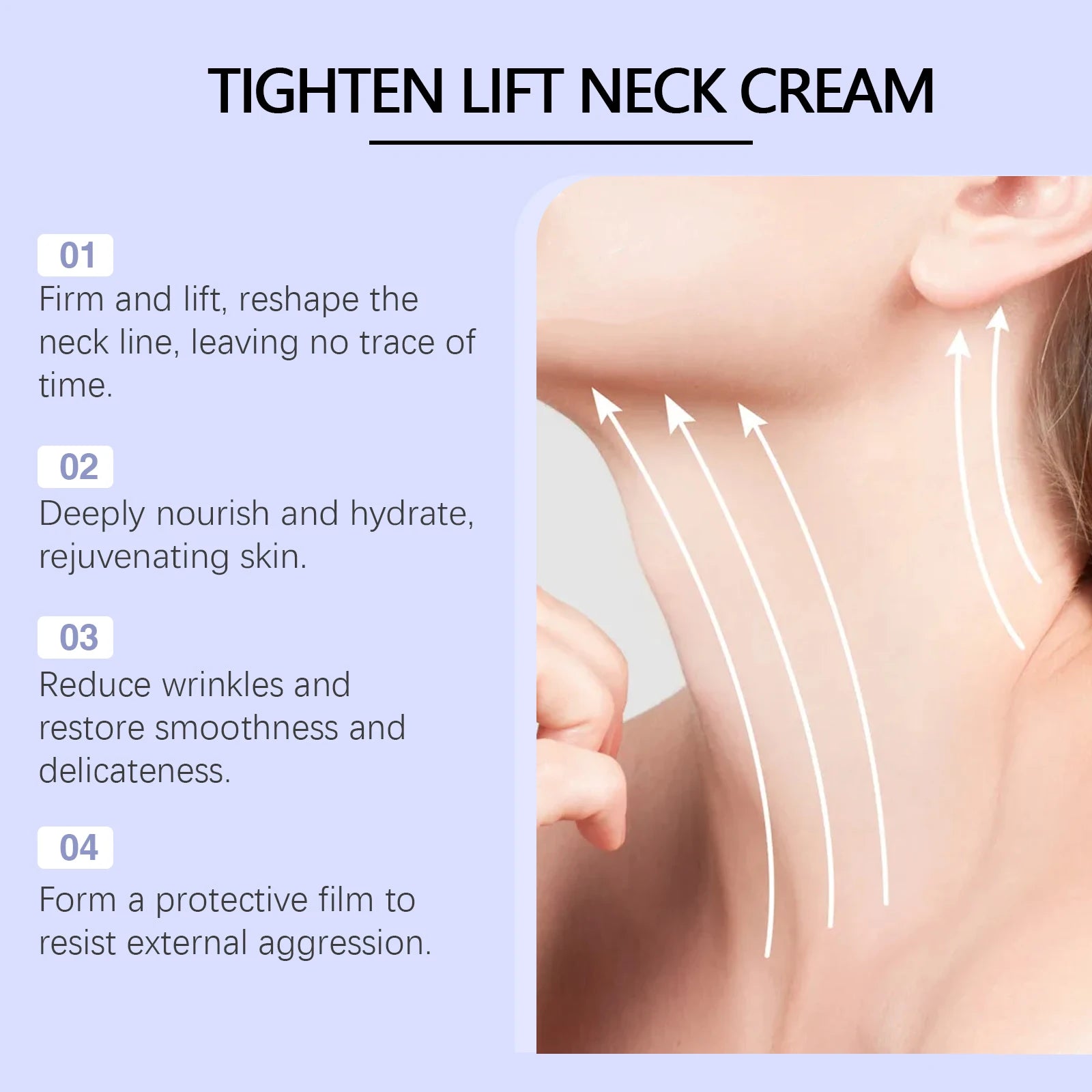 Neck Cream Anti-Aging Firming Lifting For Neck Double Chin Reducer Fine Lines Protein Cream Moisturizer Neck Rejuvenation Cream