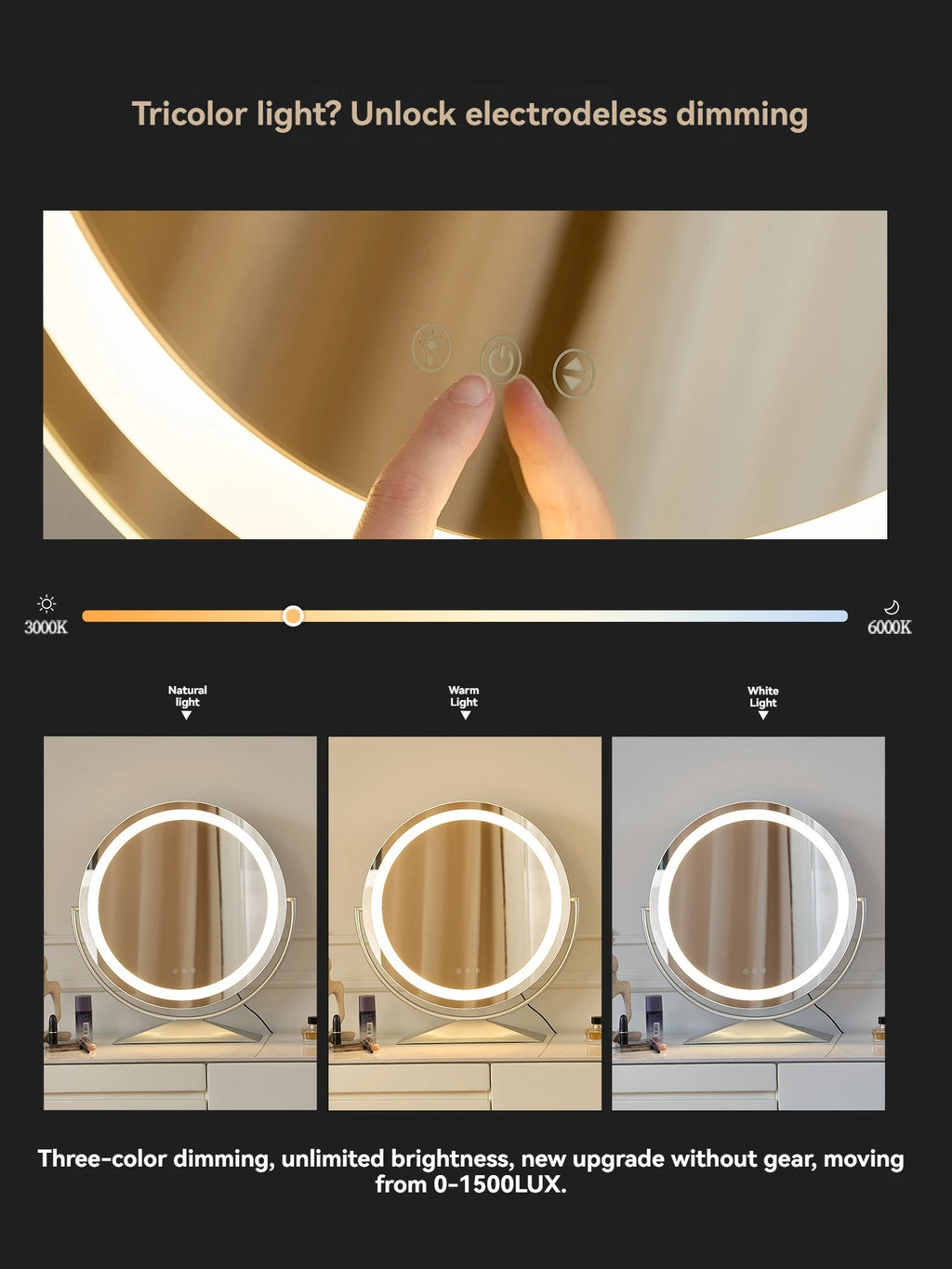 Beauty Mirror Smart Circle Internet Celebrity Bedroom Mirror Makeup Mirror Makeup Mirror Makeup Mirror Home Desktop