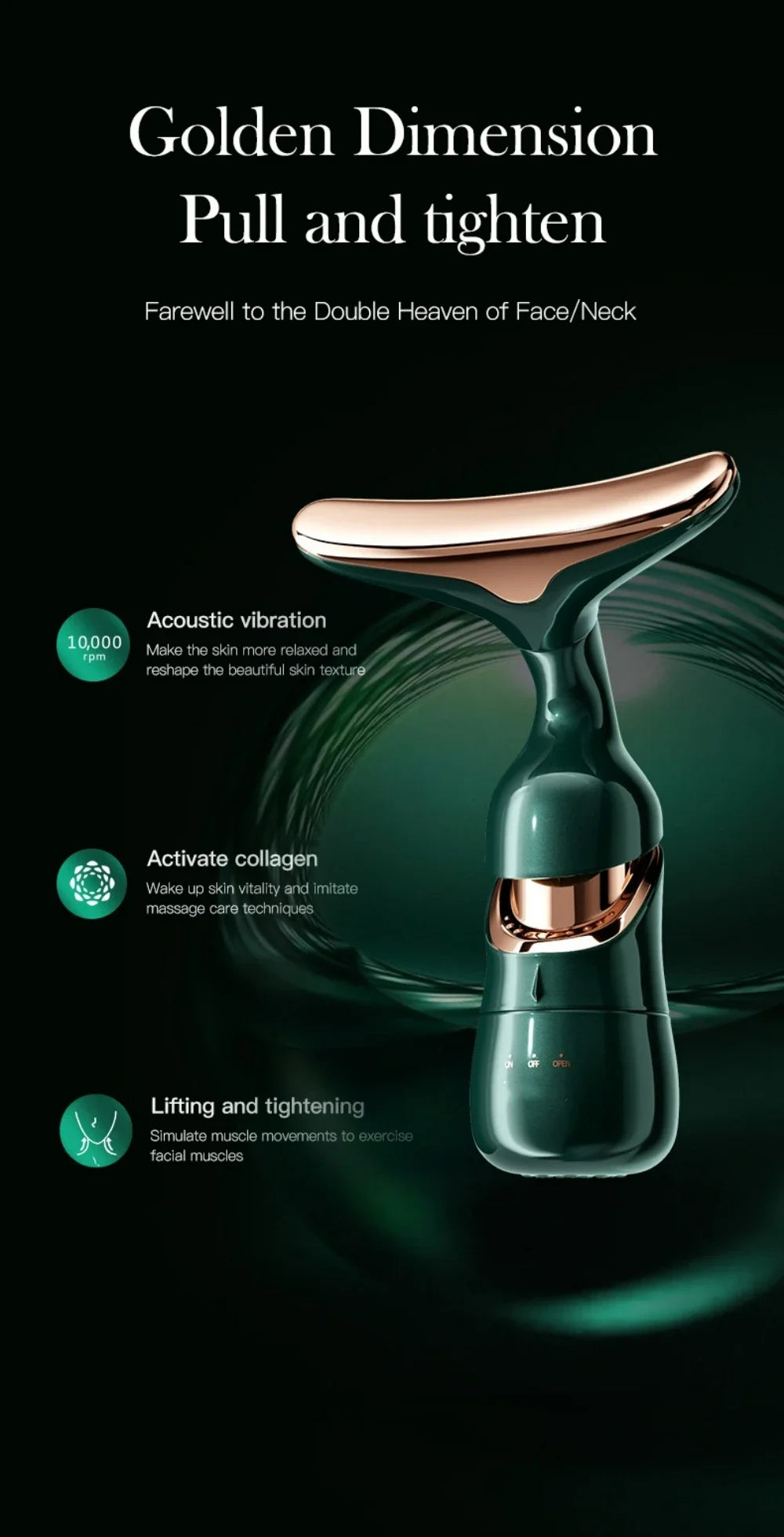 3 In 1 Microcurrent Face Massager Neck Facial Eye Lifting Massage Microcurrent Skin Rejuvenation Anti Aging Wrinkle Skin Care