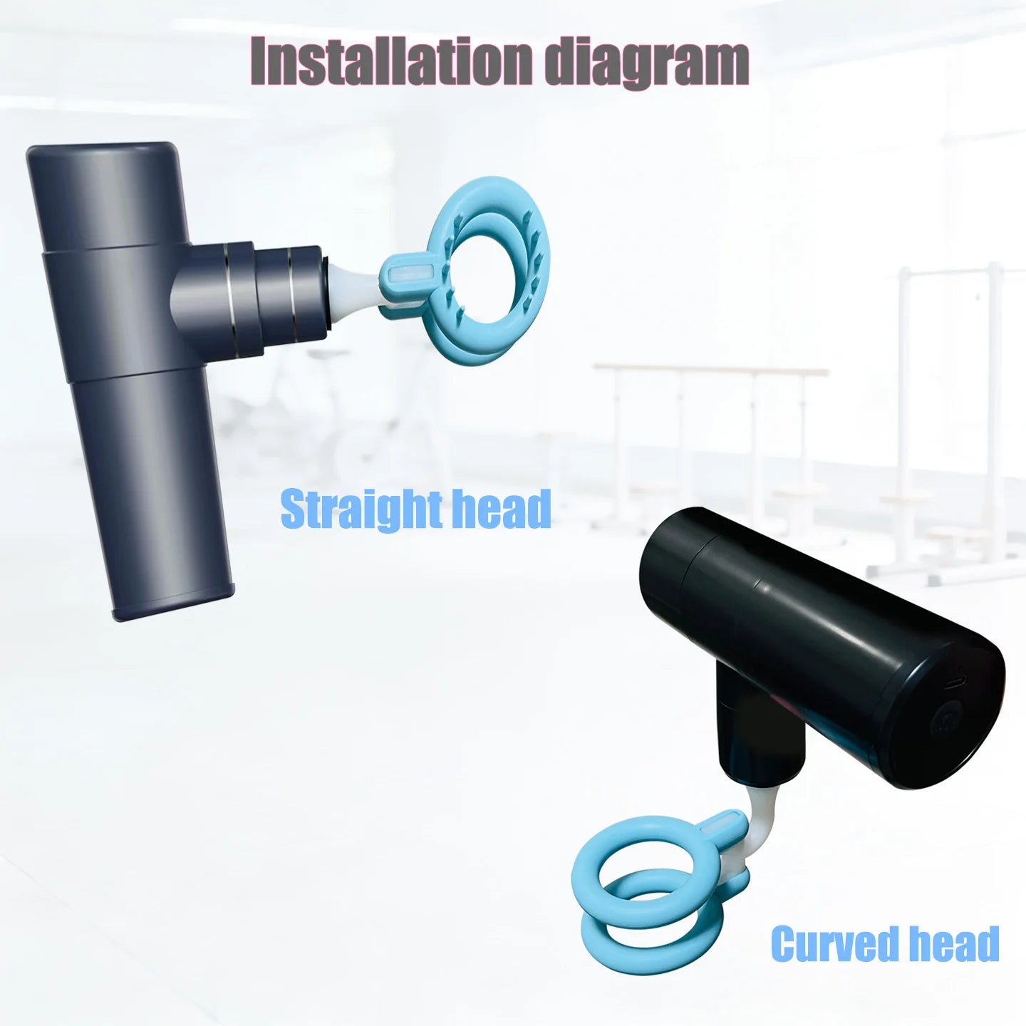 Massage Gun Head Attachments for 12-19mm Shaft, Replaceable Silicone Fascia Gun Head,   Fitness Accessories for Muscle Relief
