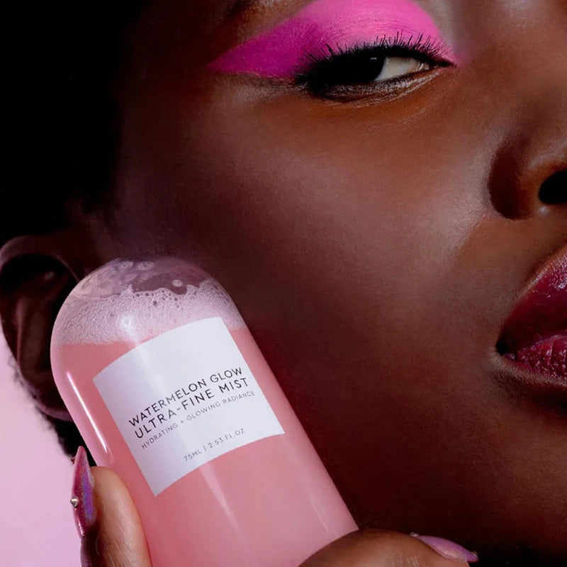 Strong Watermelon Glow Facial Spray Hydrating Mist With Hyaluronic Acid Hibiscus AHA To Refresh Dry Skin Enhance Dewy Makeup