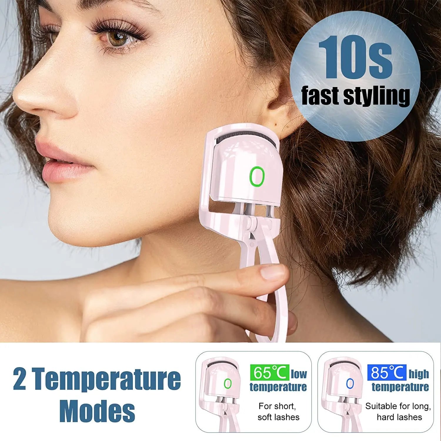 Mini Electric Heated Eyelash Curler USB Rechargeable Styling Eyelash Long Lasting Natural Eyelash Curl Beauty & Makeup Tools