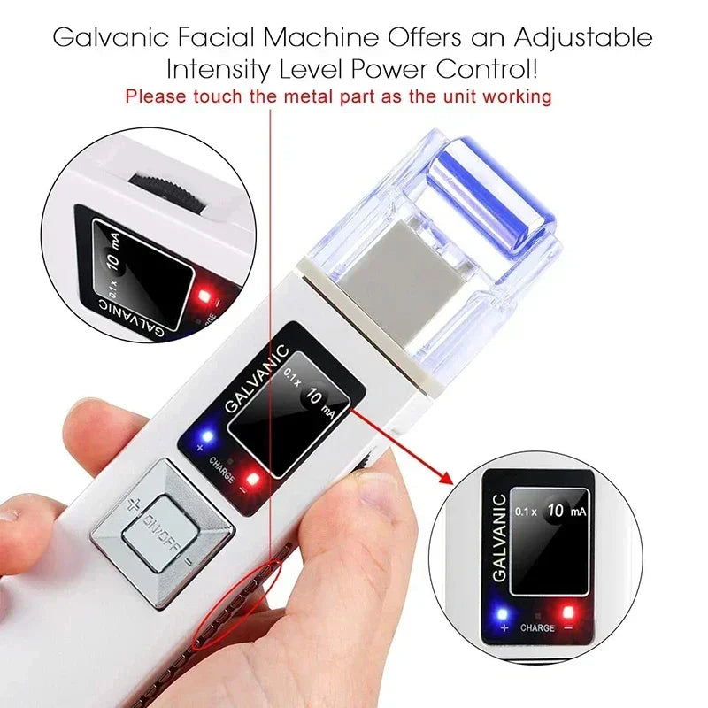 Microcurrent Face Tightening Device - Anti Aging Facial Massager with Galvanic & Roller Technology for Wrinkle Reduction, Skin