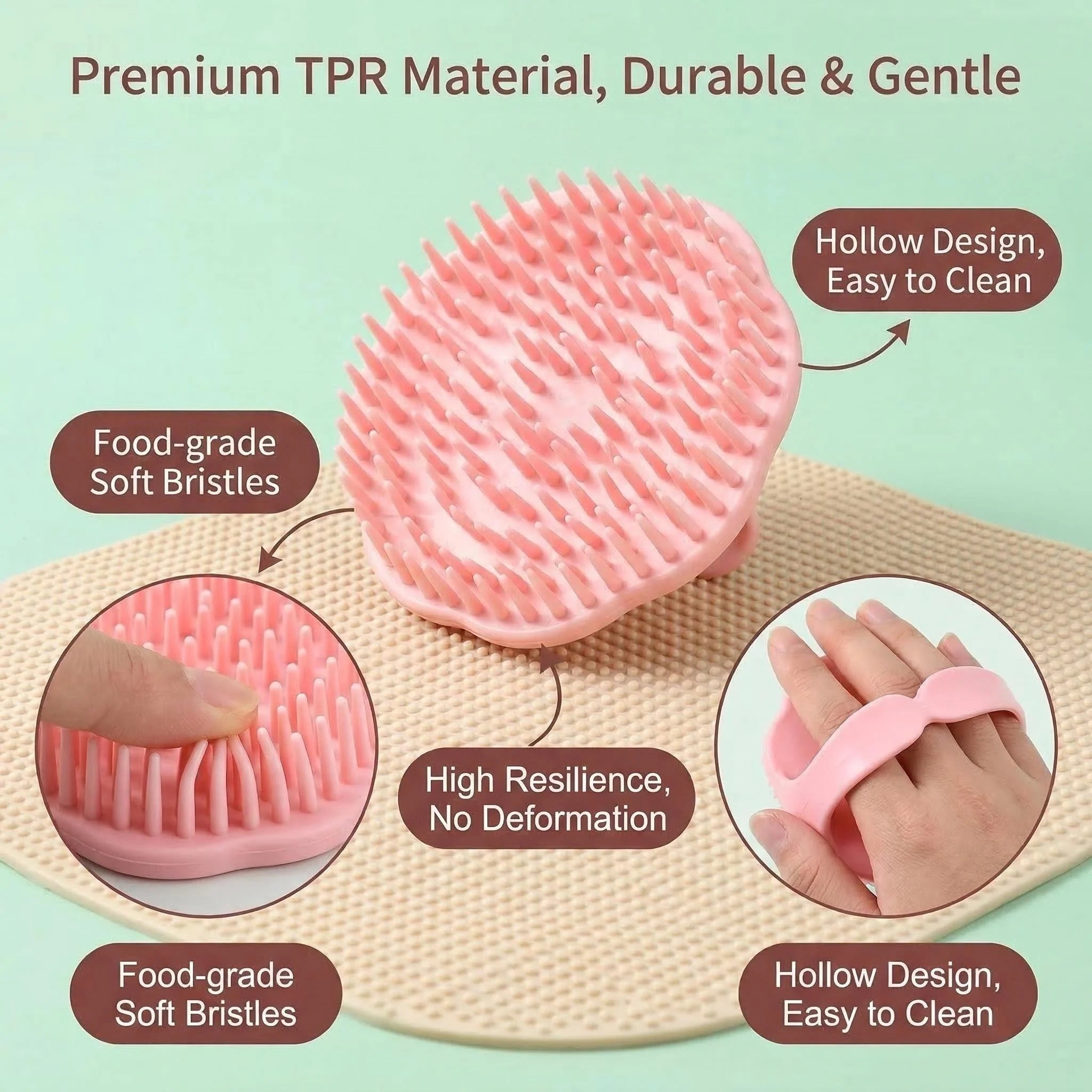 Shampoo Brush Hair Washing Comb - Cleansing Hair Brush Head Comb for Deep Cleaning And Scalp Massage