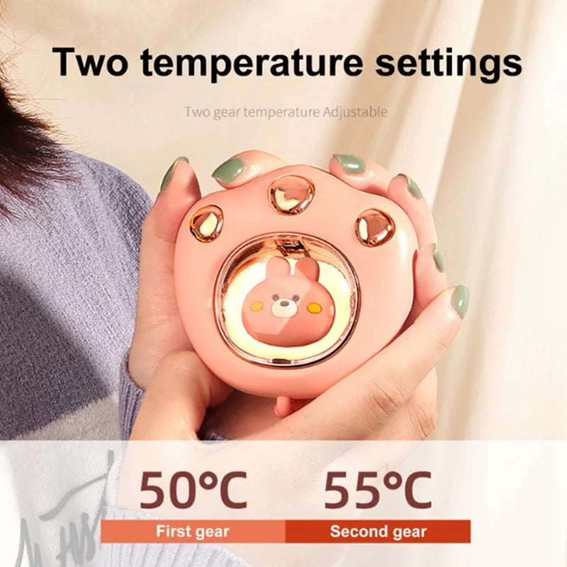 Portable Hand Warmer 2400Mah USB Charge Power Bank Rechargeable Mini Hand Warmer for Winter Outdoor Hiking Green